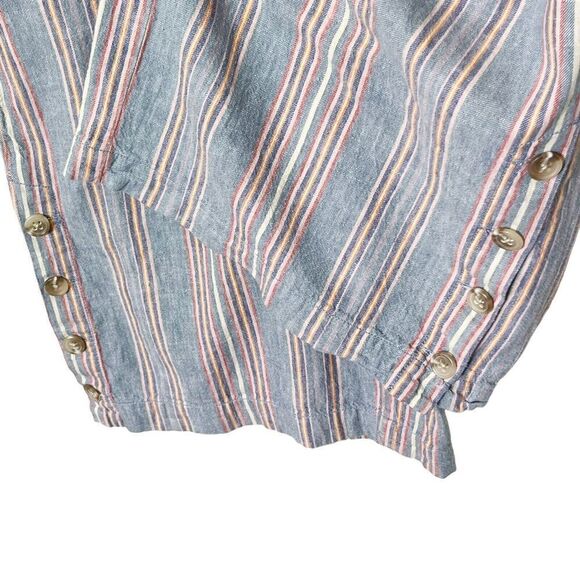 Madewell Huston Crop Pants Women’s Size Medium Rainbow Stripe Tall Pull-On Wide - Picture 7 of 13